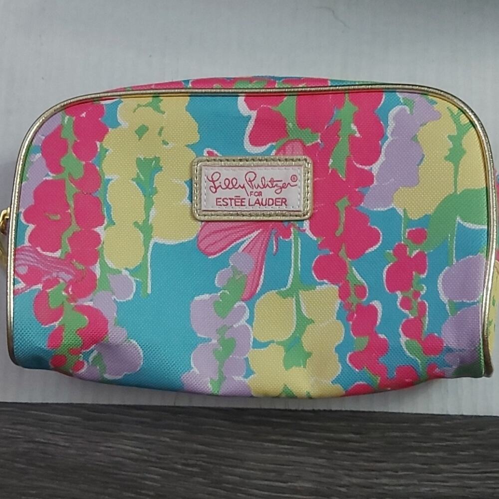 Lilly Pulitzer for Estee Lauder Floral Cosmetic Makeup Bag Case Weekend Travel